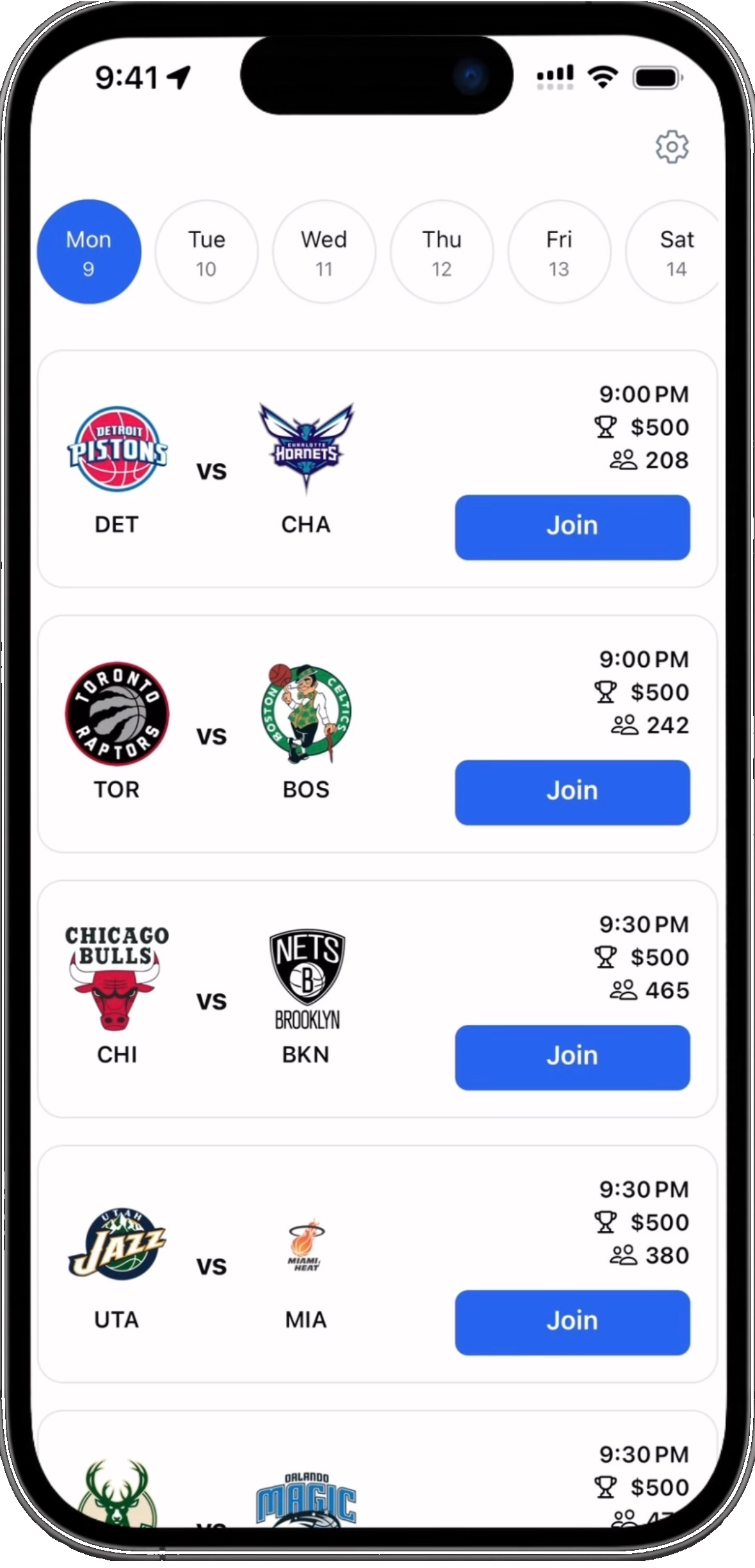 Join a live game from the Whistle question screen